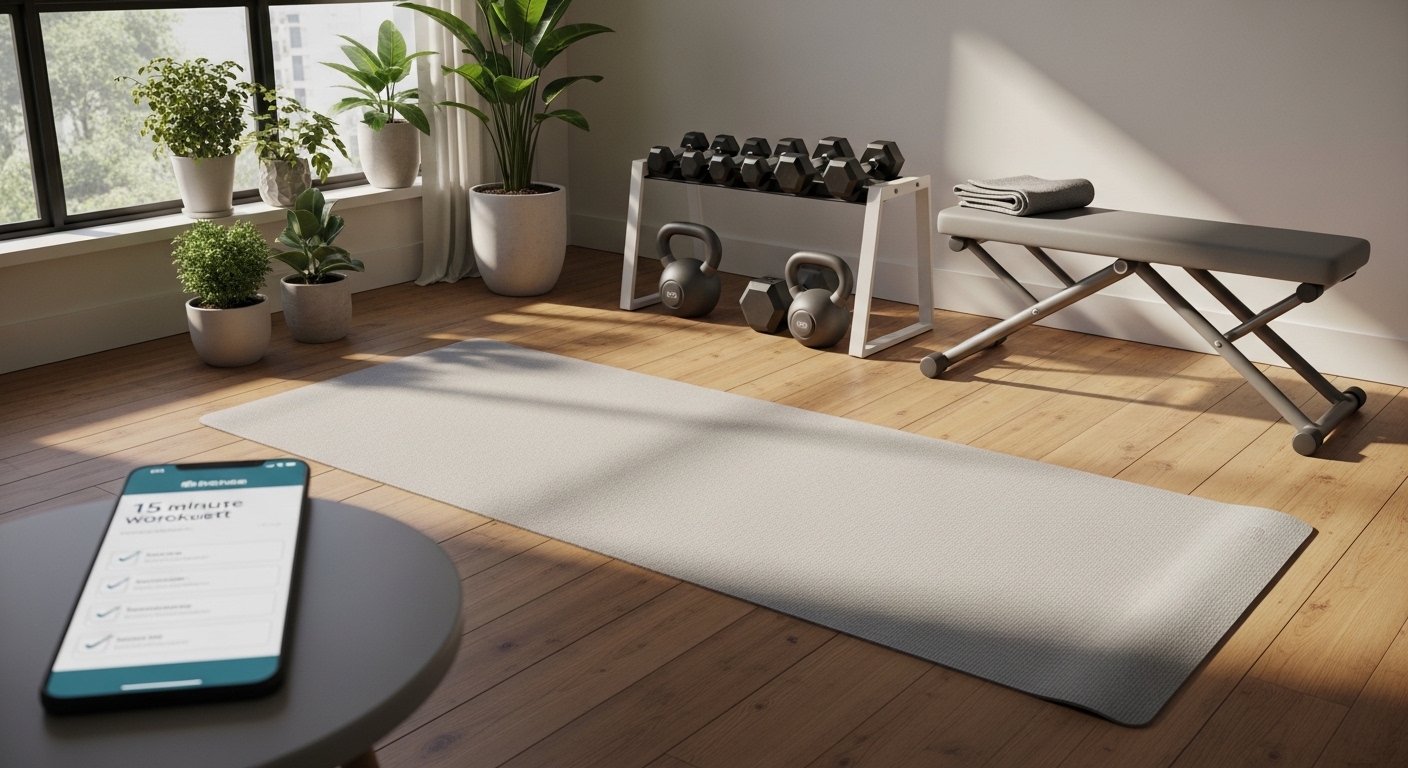 Ambiente que vira hábito: como organizar a casa para treinar com consistência, mesmo com agenda cheia